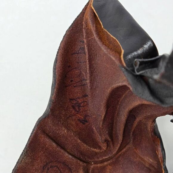 HAND MADE BROWN LEATHER CAT PANTHER SHAMAN SHAMANIC MASK JL CHUITES - Picture 7 of 8